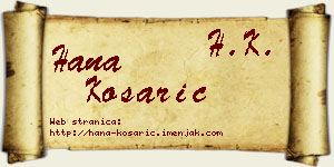 Hana Košarić vizit kartica
